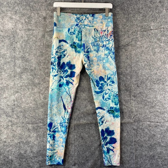 Soft Surroundings Leggings Small Blue Floral Superslim Myriad High Rise Knit - Picture 4 of 13